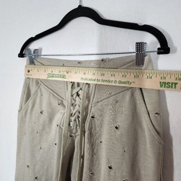ElectricYoga Lace Up Corset Joggers with Distressed Holes Grunge Loungewear sz M - Picture 5 of 7
